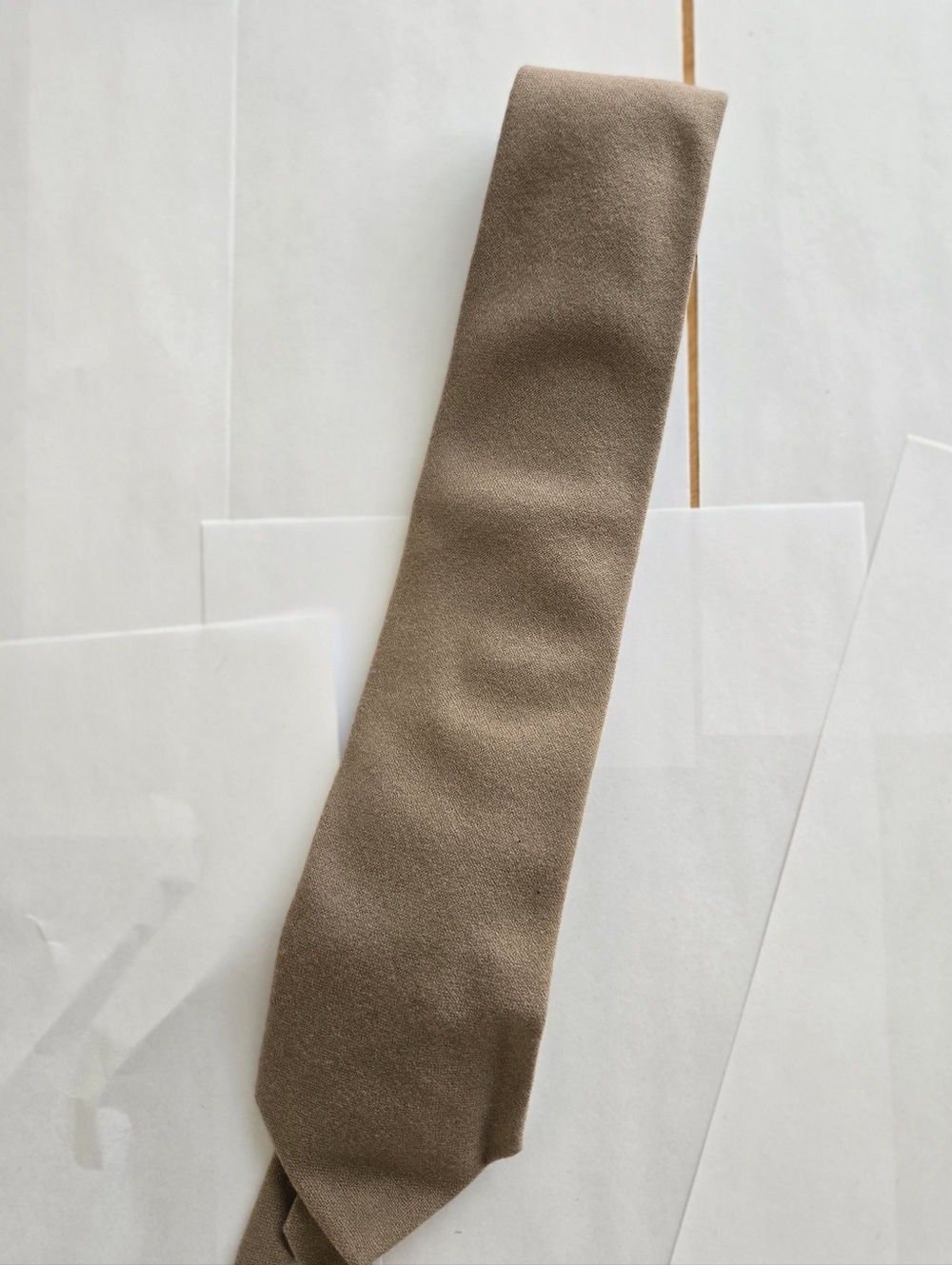 Pendleton Beige Wool Tie with Navy Label